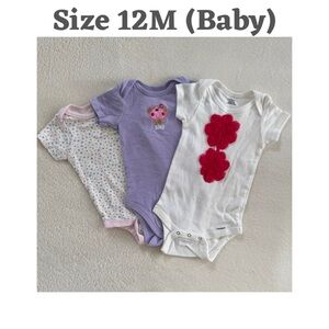 Gerber Short Sleeve 3-Piece Bodysuit Set 12M